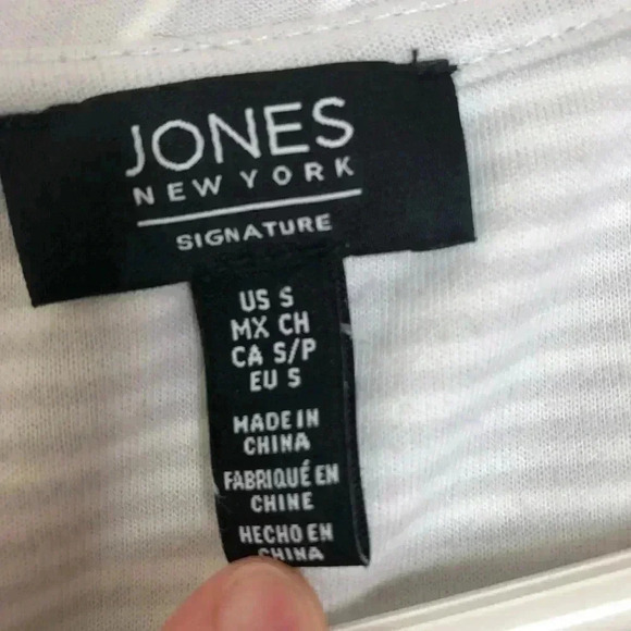 Jones New  York Tank Top Grey & White Striped Size Small - Picture 7 of 16